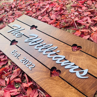 Wooden Name Sign, Personalized and Custom, Wedding Gifts for Couples