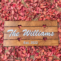 Wooden Name Sign, Personalized and Custom, Wedding Gifts for Couples