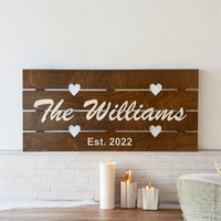 Wooden Name Sign, Personalized and Custom, Wedding Gifts for Couples