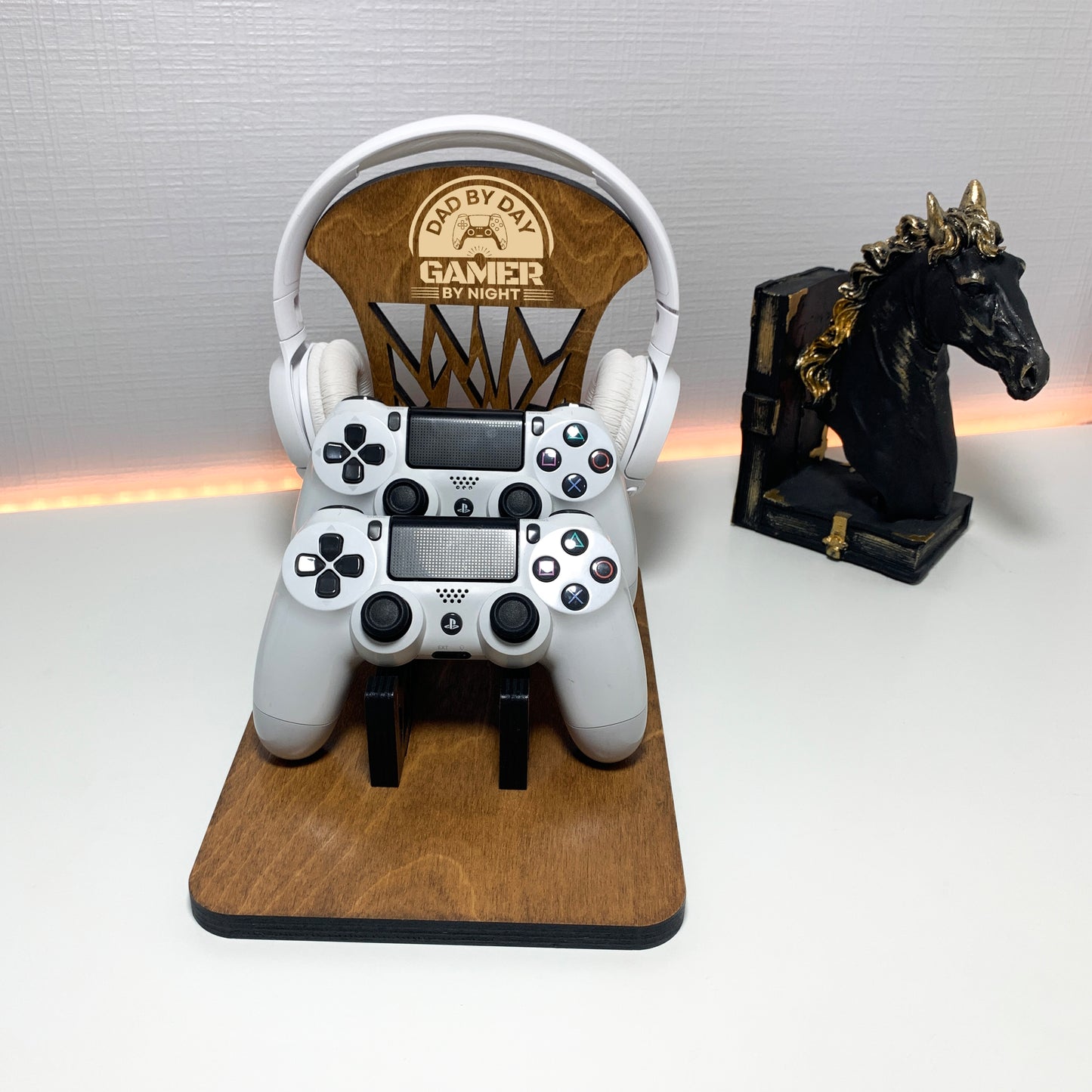 Personalisierter Gaming-Controller-Ständer / Kopfhörerhalter, personalisierte Jubiläumsgeschenke für ihn