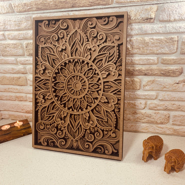 Elegant Wooden Mandala, Wood Wall Art Decor, Interior decoration, Mandala Wood Wall Art, Bedroom Wood Wall Panel Living Room Decor