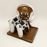 Personalized Wooden Controller Stand and Headset Holder, Christmas Gifts for Gamers