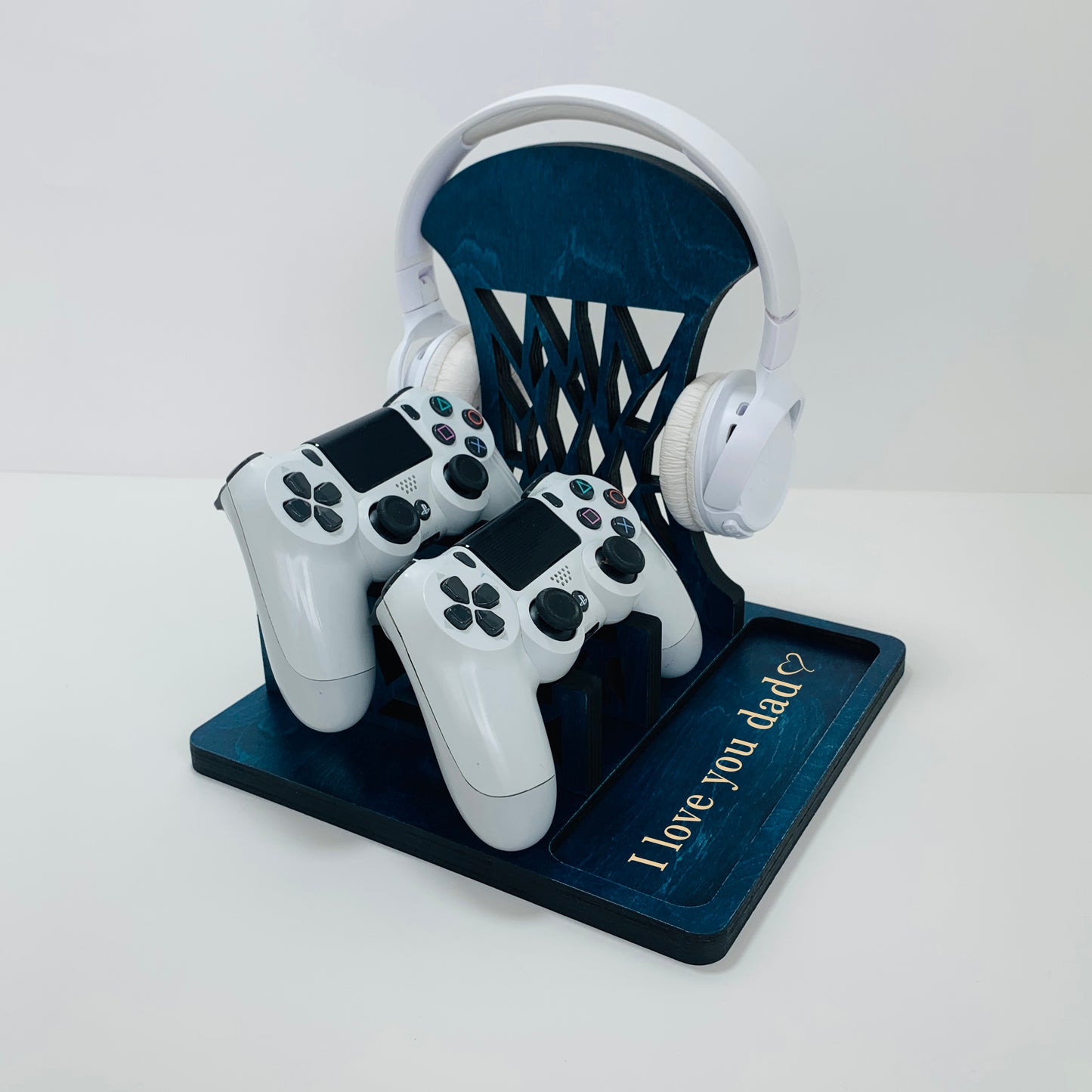 Personalized Wooden Controller Stand and Headset Holder, Christmas Gifts for Gamers