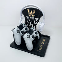 Personalized Wooden Controller Stand and Headset Holder, Christmas Gifts for Gamers